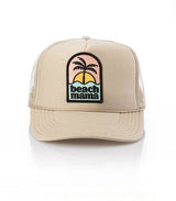 Beach Mama Patch Trucker Hat: Black