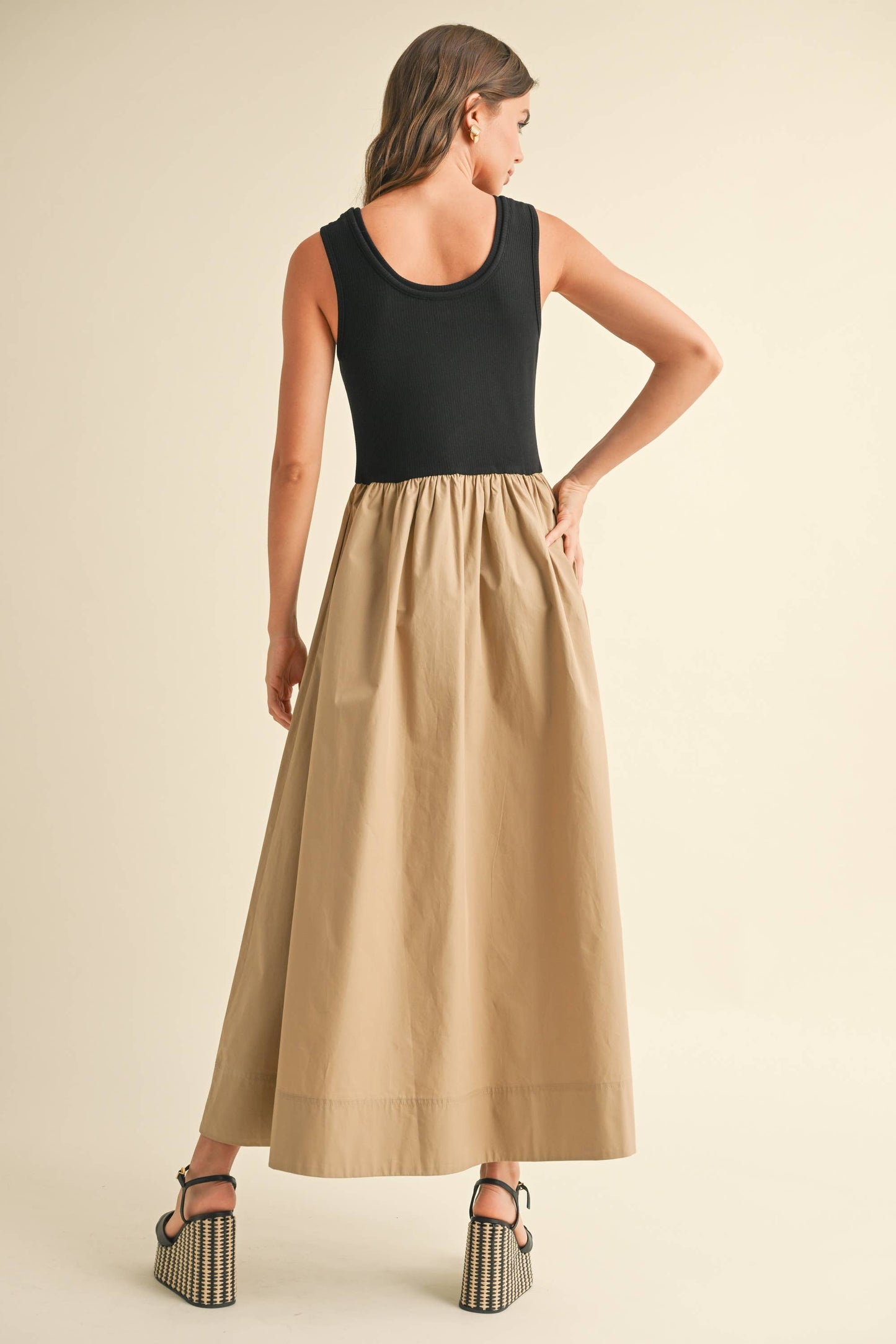 Trim Dress with Pockets