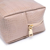 Croc Chic Cosmetic & Travel Organizer Pouch: Chocolate