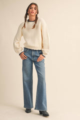 Ivory blanket stitch Sweater