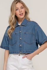 Short Sleeve Boxy Short Denim