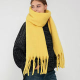 Soft Mohair Feel Scarf - Cozy Winter Wrap_CWASC0323: Yellow / (OS) 1