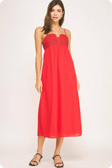 Top Stitch Bustier Linen Midi