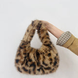 Winter Leopard Print Fluffy Handbag