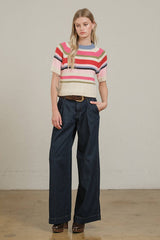 Chunky Knit Short Sleeve Sweater