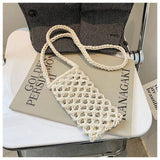 Handcrafted Braided Crossbody Bag: BEIGE / One Size
