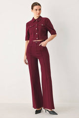 A washed twill jacket - FJ1300 BURGUNDY: Burgundy / Contemporary / L