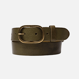 Black Gold Oval Buckle Design Statement Leather Belt Women