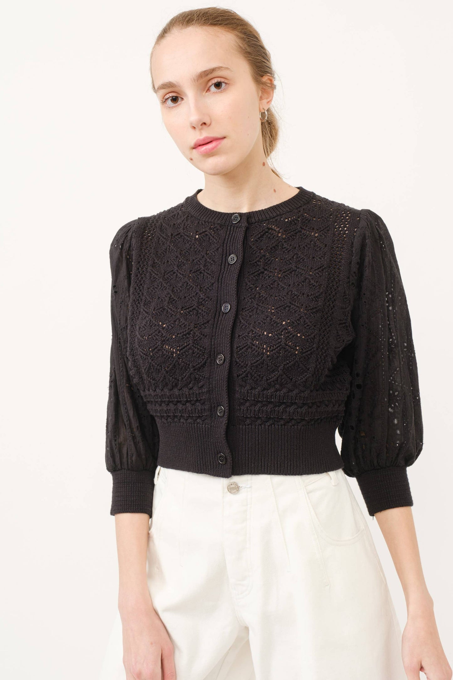 3/4 sleeve cardigan cream