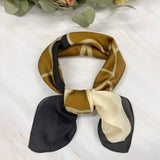 Wrapables Women's Satin Square Scarf, 26.5 x 26.5 Inch Neckerchief, Brown Lilies