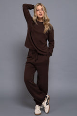 Elastic Waist Soft Jogger Pants:BEIGE