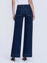 High Rise Dark Wash with Welt Pocket
