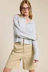 Essential Button Down Cardigan Top Black