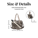 Pickleball Puffer Tote Bag Gunmetal Grind