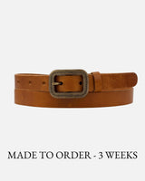Brown Vintage Skinny Leather Belt
