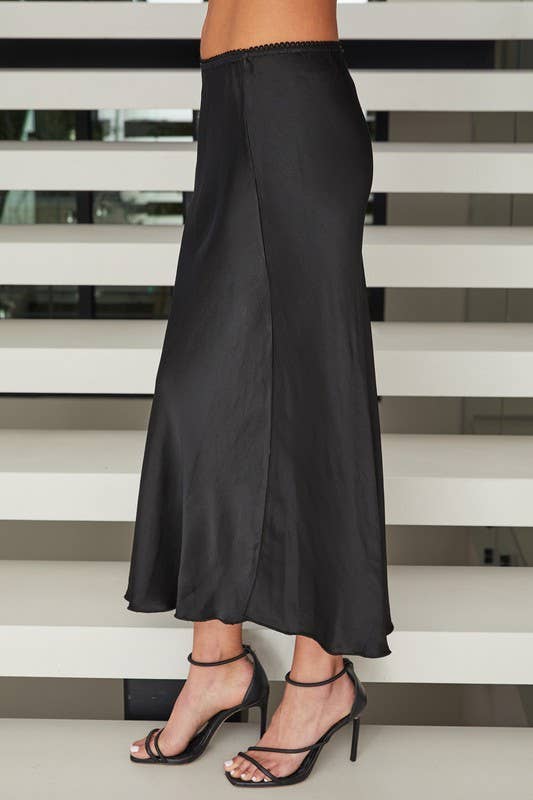 Silky chocolate slip Skirt