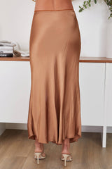 Silky chocolate slip Skirt