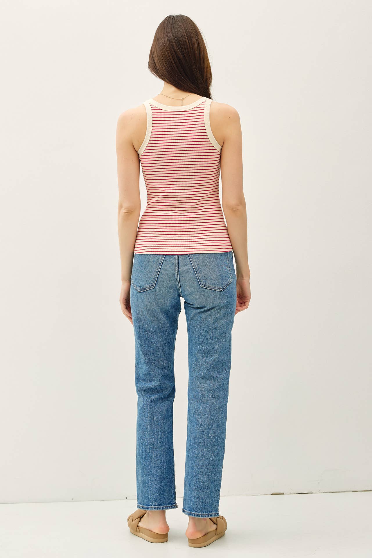 Olive cotton blend Stripeg
