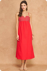 Top Stitch Bustier Linen Midi