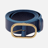 Black Gold Oval Buckle Design Statement Leather Belt Women