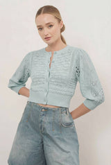 Lt Blue Cardigan Sweater