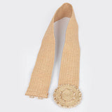 Faux Straw Elastic Belt: Ivory