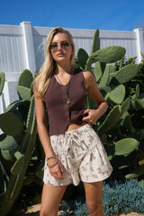 Ivory Ribbed Button Front Vest