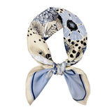 Wrapables Satin Neckerchief Scarf 26.5 x 26.5, Blue Daisies