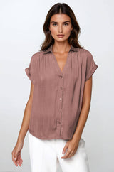 Short Sleeve Blouse chocolate