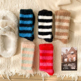 Striped Plush Socks Women Winter Thick Warm_CWMS02855: RED / (OS) 5