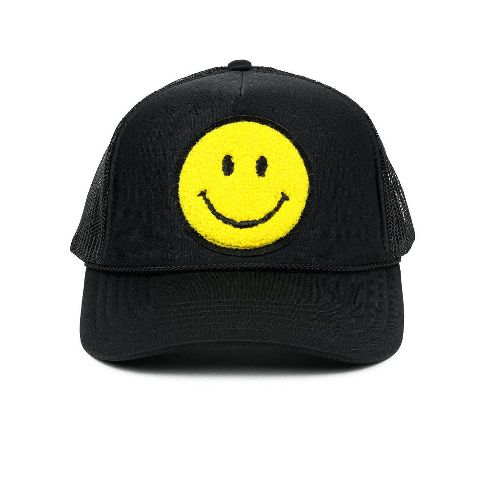 Local Beach Smiley Patch Trucker Hat: Kelly Green