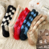 Striped Plush Socks Women Winter Thick Warm_CWMS02855: RED / (OS) 5
