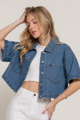 Short Sleeve Boxy Short Denim