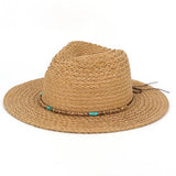 Boho Stone Band Straw Hat: TP