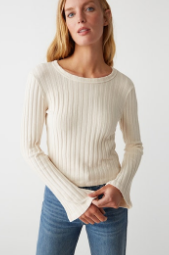Bell Sleeve Ribbed Top
