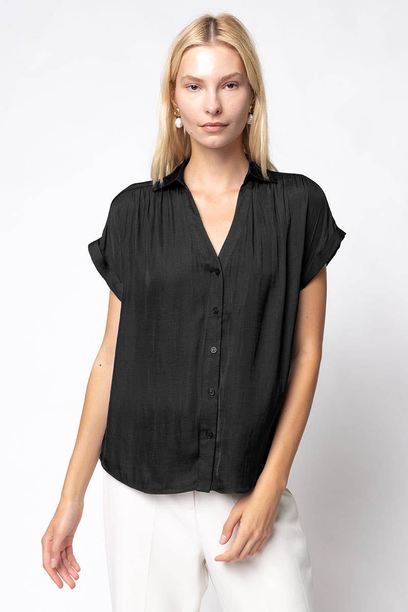 Short Sleeve Blouse chocolate