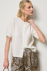 Jade Short Sleeve Button Down Cardigan