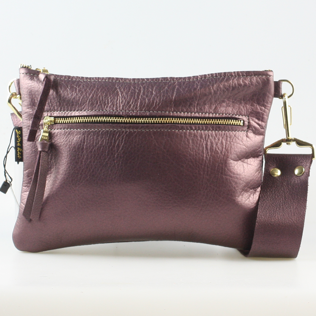 The Metallic Rita Crossbody and Hipbag: Jet