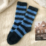 Striped Plush Socks Women Winter Thick Warm_CWMS02855: RED / (OS) 5