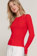 Navy Crew Neck Viscose Rib Sweater