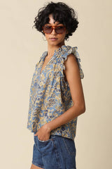 Daisy Floral Ruffle Blouse