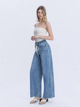 SUPER HIGH RISE ELASTIC WAISTBAND WIDE LEG