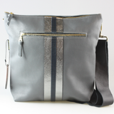 The Stripe Lakeshore - 2 sizes!: Coal w/Onyx Stripe / 9"x9.5" / Matching Leather Strap