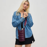 Jace Water Bottle Nylon Puffer Crossbody: Carbon
