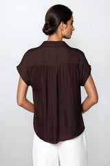Short Sleeve Blouse chocolate