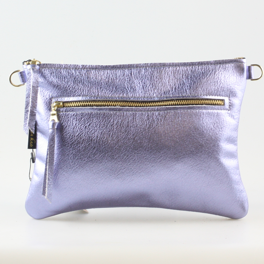 The Metallic Rita Crossbody and Hipbag: Pewter