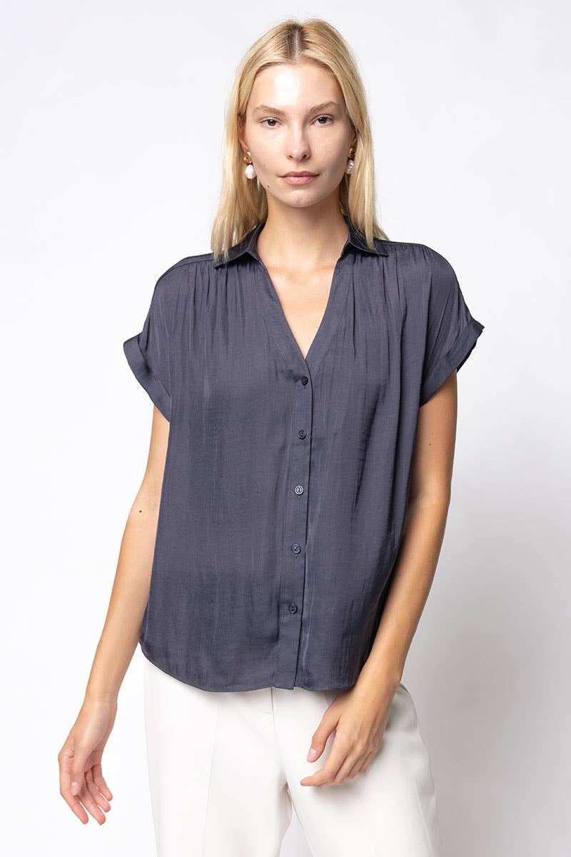 Short Sleeve Blouse chocolate