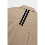 Boxy Half Sleeve Blouse With Stripe Accents