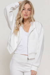 Long Sleeve Soft Modal Scuba Hoodie Jacket