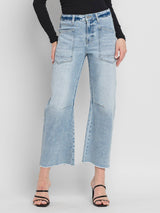 SUPER HIGH RISE LIGHT WASH BARREL JEANS V3575: HEROINE / 24